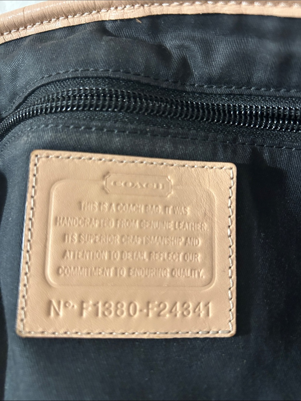 Coach Black City Tote with Beige Trim F24341 - Picture 3 of 9